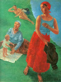 First Steps, 1925 von Kuzma Petrov-Vodkin | Gemälde-Reproduktion