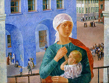 1918 in Petrograd, 1920 | Kuzma Petrov-Vodkin | Gemälde Reproduktion
