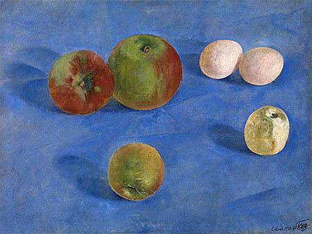 Still Life, Apples and Eggs, 1921 | Kuzma Petrov-Vodkin | Painting Reproduction