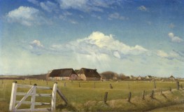 Fenced Meadows by a Farm with a Stork's Nest on ..., 1903 by Laurits Andersen Ring | Painting Reproduction