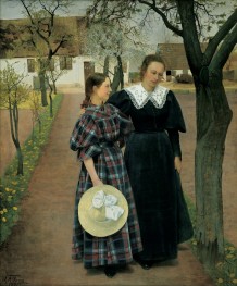 Spring. Ebba and Sigrid Kähler, 1895 by Laurits Andersen Ring | Painting Reproduction