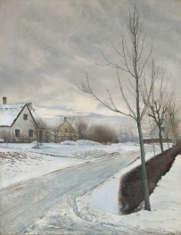 Road in the Village of Baldersbrønde (Winter Day), 1912 by Laurits Andersen Ring | Painting Reproduction