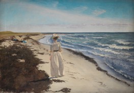 Woman at Karrebæksminde Beach, 1898 by Laurits Andersen Ring | Painting Reproduction