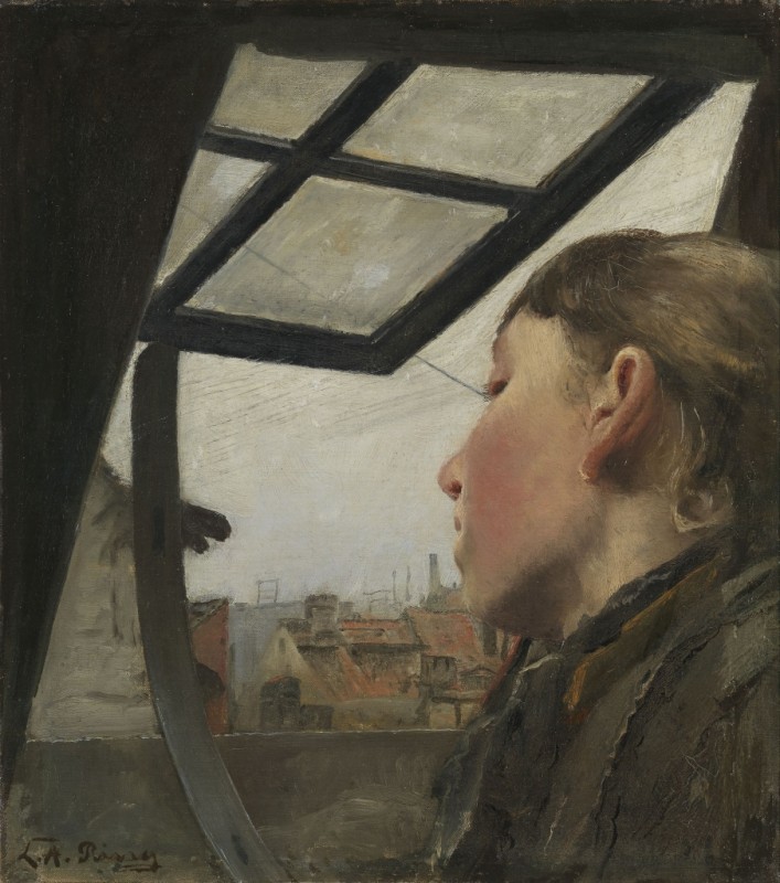 Young Girl Looking Out of a Roof Window, 1885 | Laurits Andersen Ring