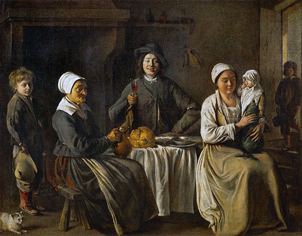 Bauernfamilie (Die Rückkehr aus der Taufe), 1642 | Le Nain Brothers | Gemälde Reproduktion