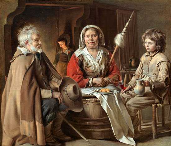 A French Interior, c.1645 | Le Nain Brothers | Painting Reproduction
