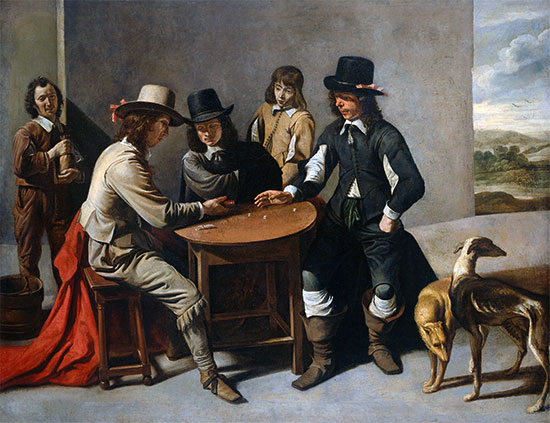 Würfel-Spieler, c.1630/80 | Le Nain Brothers | Gemälde Reproduktion