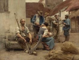 Die Bezahlung der Schnitter, 1882 von Leon-Augustin Lhermitte | Gemälde-Reproduktion