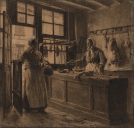 Inneres einer Metzgerei | Leon-Augustin Lhermitte | Gemälde Reproduktion