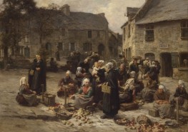 Apple Market, Landerneau, Brittany | Leon-Augustin Lhermitte | Painting Reproduction