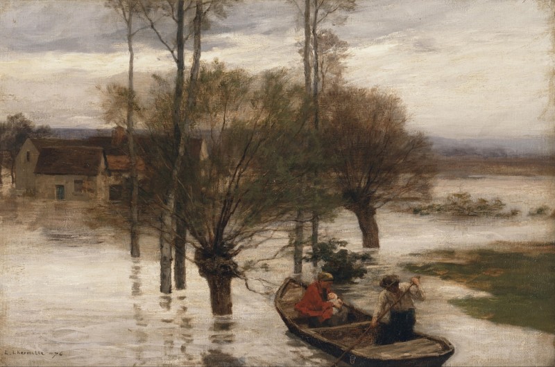 Leon-Augustin Lhermitte | A Flood, 1876 A Flood, 1876 | Leon-Augustin Lhermitte