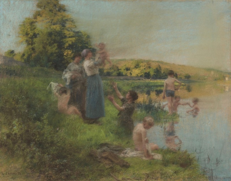 Leon-Augustin Lhermitte | The Bathing Place, 1889 The Bathing Place, 1889 | Leon-Augustin Lhermitte