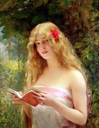 La Belle Liseuse (The Beautiful Reader), 1916 von Leon Comerre | Gemälde-Reproduktion