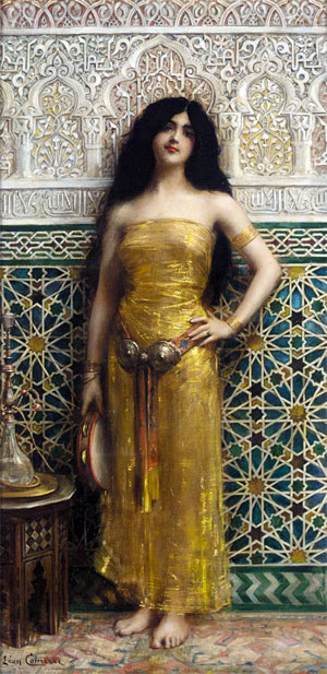 The Tambourine Player, n.d. by Leon Comerre | Painting Reproduction