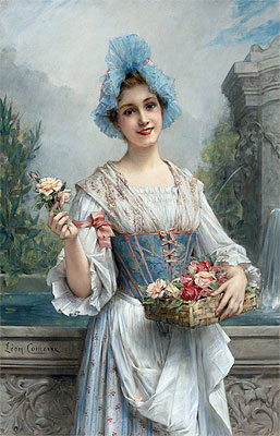 The Flower Seller, n.d. by Leon Comerre | Painting Reproduction