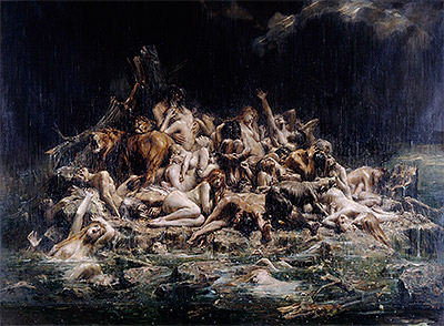 The Deluge, c.1911 by Leon Comerre | Painting Reproduction
