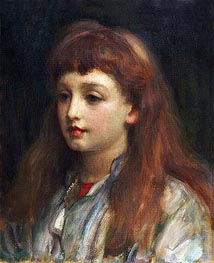 Portrait of a Young Girl, undated by Frederick Leighton | Painting Reproduction