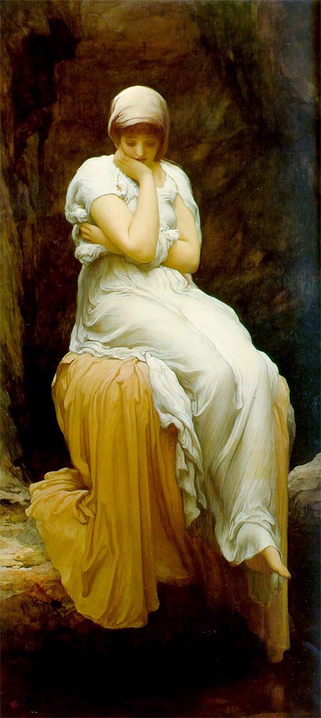 Solitude (Seated), 1890 | Frederick Leighton | Gemälde Reproduktion