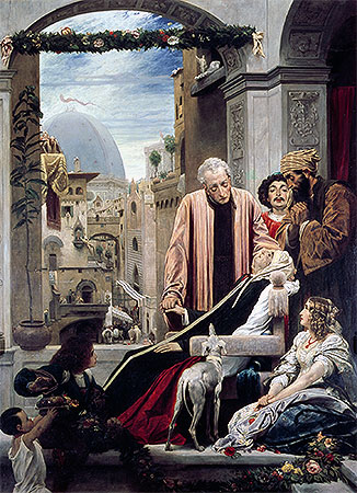 The Death of Brunelleschi, 1852 | Frederick Leighton | Gemälde Reproduktion