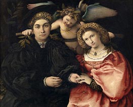 Micer Marsilio Cassotti und seine Frau Faustina, 1523 von Lorenzo Lotto | Gemälde-Reproduktion