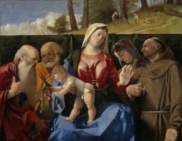 The Virgin and Child with Saints Jerome, Peter, Francis | Lorenzo Lotto | Painting Reproduction