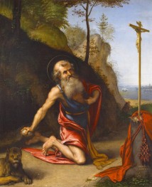 Der heilige Hieronymus in der Wildnis | Lorenzo Lotto | Gemälde Reproduktion