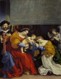 Mystische Vermählung der heiligen Katharina von Alexandrien mit dem Stifter Niccolò Bonghi | Lorenzo Lotto | Gemälde Reproduktion