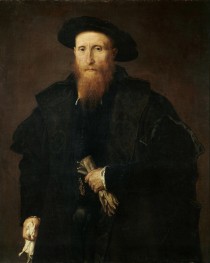 Porträt eines älteren Herrn mit Handschuhen (Liberale da Pinedel) | Lorenzo Lotto | Gemälde Reproduktion