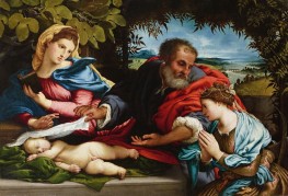 Heilige Familie mit der Heiligen Katharina von Alexandria | Lorenzo Lotto | Gemälde Reproduktion