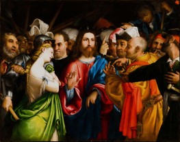 Jesus Christus und die Ehebrecherin | Lorenzo Lotto | Gemälde Reproduktion