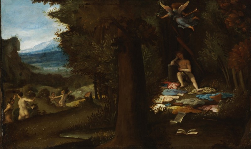 Lorenzo Lotto | Schlafender Apollo und die Musen mit dem Ruhm, 1549 Schlafender Apollo und die Musen mit dem Ruhm, 1549 | Lorenzo Lotto