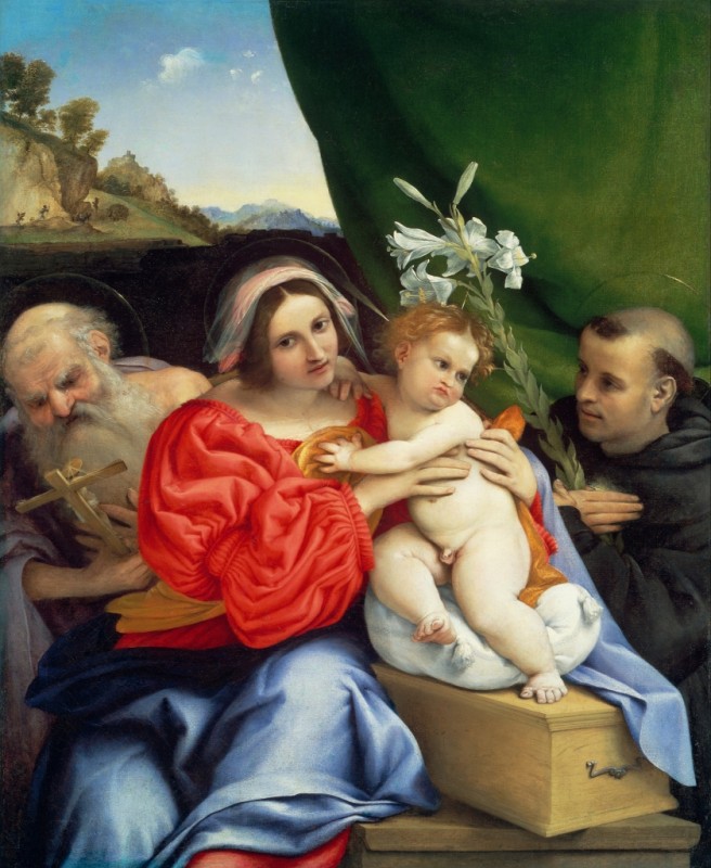 Lorenzo Lotto | Virgin and Child with Saints Jerome and Nicholas of Tolentino, c.1523/24 Virgin and Child with Saints Jerome and Nicholas of Tolentino, c.1523/24 | Lorenzo Lotto