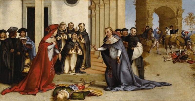 Lorenzo Lotto | Saint Dominic Resurrecting Napoleon Orsini, c.1513/16 Saint Dominic Resurrecting Napoleon Orsini, c.1513/16 | Lorenzo Lotto