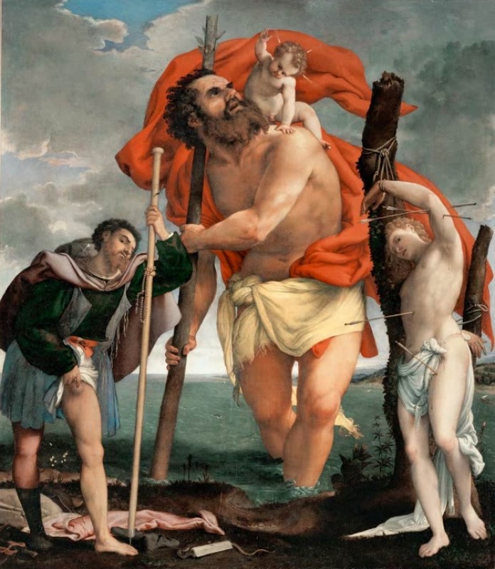 Lorenzo Lotto | St. Christopher with St. Roche and St. Sebastian, c.1532/35 St. Christopher with St. Roche and St. Sebastian, c.1532/35 | Lorenzo Lotto