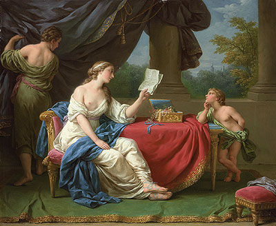 Penelope Reading a Letter from Odysseus, undated | Lagrenee | Gemälde Reproduktion