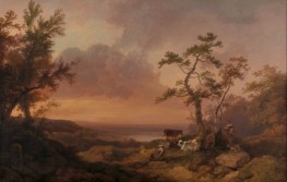 Landscape with Cattle and Peasant, 1781 by Philip James de Loutherbourg | Painting Reproduction