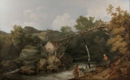 A View near Matlock, Derbyshire with Figures ..., 1785 by Philip James de Loutherbourg | Painting Reproduction