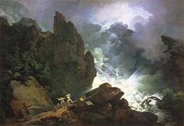 An Avalanche in the Alps, 1803 by de Loutherbourg | Painting Reproduction