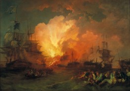 Die Schlacht am Nil, 1800 von Philip James de Loutherbourg | Gemälde-Reproduktion