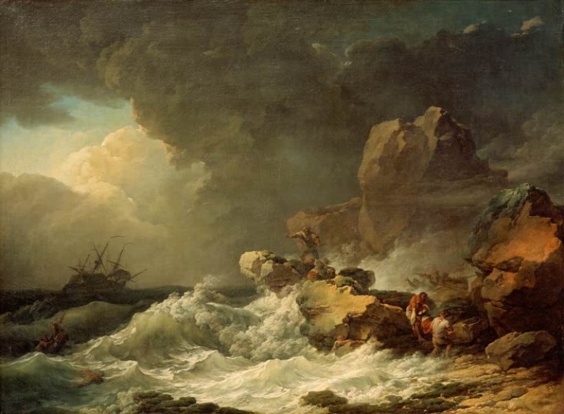 Storm on a Rocky Coast, 1767 | Philip James de Loutherbourg
