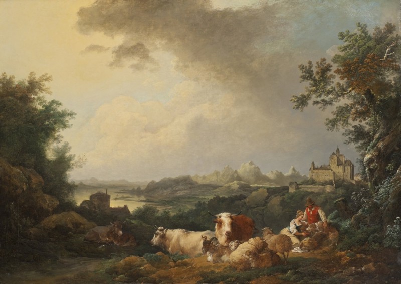 Philip James de Loutherbourg | Landschaft mit ruhenden Rindern, 1767 Landschaft mit ruhenden Rindern, 1767 | Philip James de Loutherbourg