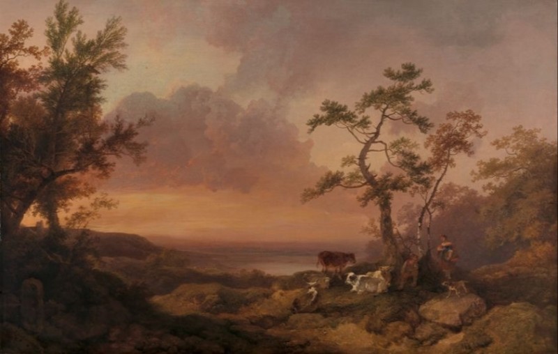 Landscape with Cattle and Peasant, 1781 | Philip James de Loutherbourg