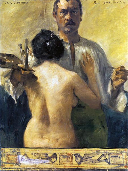 Self-Portrait with Model, 1903 by Lovis Corinth | Painting Reproduction