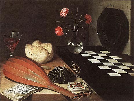 Still-life with Chessboard (The Five Senses), 1630 | Lubin Baugin | Gemälde Reproduktion