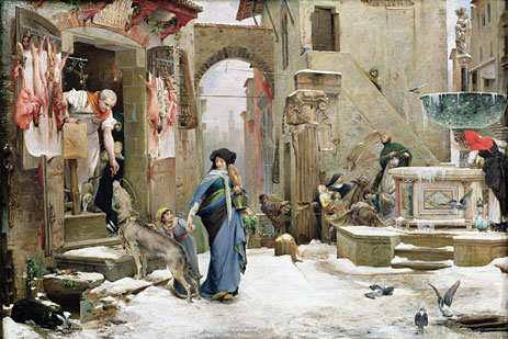 The Wolf of Gubbio, 1877 | Luc Olivier Merson | Gemälde Reproduktion
