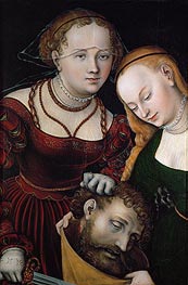Judith mit dem Haupt des Holofernes und einer Dienerin | Lucas Cranach | Gemälde Reproduktion