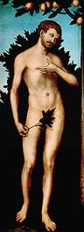 Adam, 1533 von Lucas Cranach | Gemälde-Reproduktion