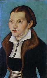 Portrait of Katherine von Bora, 1529 by Lucas Cranach | Painting Reproduction