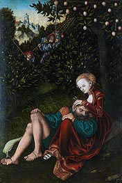 Samson and Delilah, undated by Lucas Cranach | Painting Reproduction
