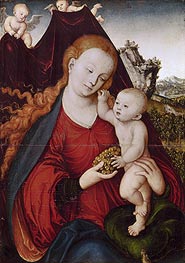 Madonna of the Grapes, c.1525 by Lucas Cranach | Painting Reproduction